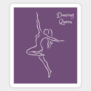 Dancing queen line art. Dancing girl minimalist design. Sticker